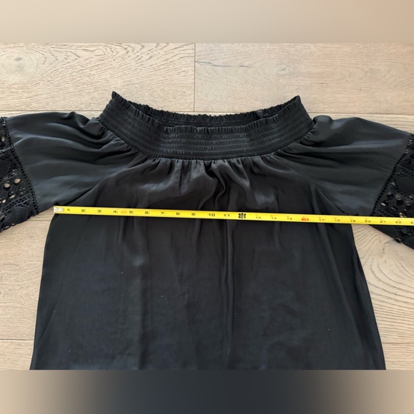 Ramy Brook Black Lace Trim Blouse size L - Picture 10 of 12
